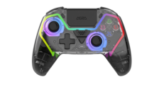 Manette de jeu sans fil avec éclairage RVB et programmation de macros pour PS5 / PC / IOS / Android / Steam