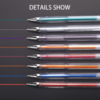 Ensemble de stylos gel pailletés quatre couleurs, boîte à clapet en PP, stylos de marquage pour étudiants, journal, dessin, papeterie scolaire