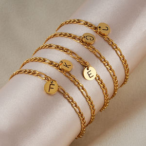 <span class=keywords><strong>Tobillera</strong></span> de acero inoxidable para el <span class=keywords><strong>pie</strong></span>, joyería para el <span class=keywords><strong>pie</strong></span>, cadena de oro de 18K, letras de A-Z personalizadas, tobilleras iniciales - Product Image 5