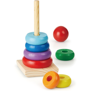<strong>Rainbow</strong> Stacker Wooden Ring Educational <strong>Toy</strong> Wooden <strong>Rainbow</strong> Stacking Rings Baby <strong>Toy</strong>, Stacker <strong>Toys</strong> for Infants&amp;Toddlers - Product Image 3
