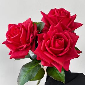 Rosa Artificial de Tallo Único, Color Amarillo Suave, Texturas Realistas, 42 cm, para Floristería, Bodas, Hogar, Arreglos Florales, Uso Diario - Product Image 5