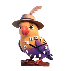 Reloj <span class=keywords><strong>de</strong></span> Pared 3D Creativo con Diseño <span class=keywords><strong>de</strong></span> Loro Oscilante con Plumas, Funciona con Pilas, Oscilación Izquierda/Derecha, Diseño <span class=keywords><strong>de</strong></span> Animal Adorable para Dormitorio o Habitación Infantil - Product Image 5