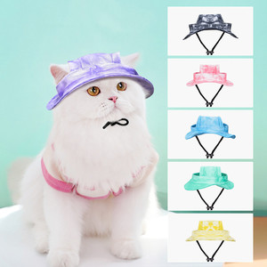 Chapeau d'été pour animaux de compagnie Fashion Denim Pet Bucket Hats Dogs Cap Outdoor Sun Bonnet Cat Cap Pet Accessories - Product Image 1