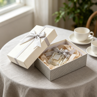 Boîte à parfum en lin avec flacon de parfum, ruban décoratif, coffret cadeau parfumé, emballage cadeau en gros, fabrication sur mesure