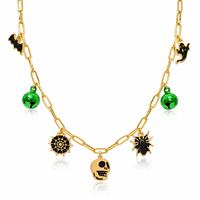 Collier de Noël Huibao en acier inoxydable avec chaîne trombone et pendentif émaillé, cadeau idéal pour femme