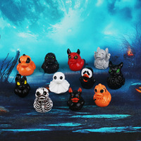 Ornement miniature en résine de canard citrouille d'Halloween, canard démon, petit cadeau, décoration de bureau à domicile