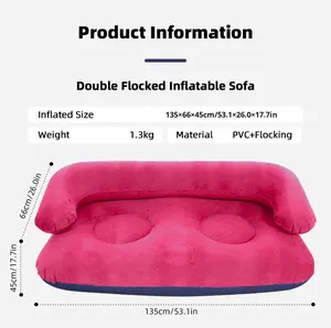 Sofá Inflable de PVC para Exteriores, Tipo U, Informal, con Reposabrazos, Doble, Acolchado, Grueso, para Ocio - Product Image 6