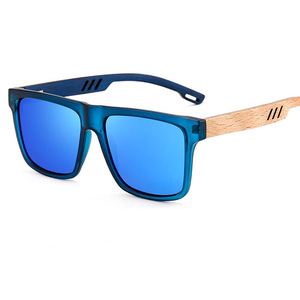 Lunettes de soleil polarisées tendance pour hommes TZHFKJ, style rétro vintage, monture carrée intégrale en bambou et bois, résistantes aux UV, modèle 1008 - Product Image 4