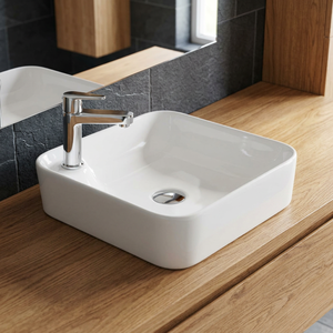 Kkmoon — Lavabo de Table transparent et en céramique, pour verre trempé, évier et évier, produits sanitaires, de haute qualité, blanc, transparent - Product Image 3