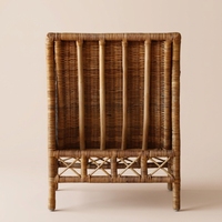 Fauteuil de salon d'extérieur en rotin naturel écologique tressé, chaise d'appoint moderne à dossier croisé pour la maison, le salon ou l'école