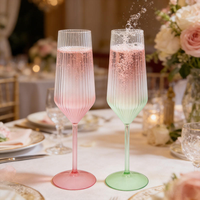 Verres à vin en plastique incassable 170 ml avec logo personnalisé, gobelet à champagne côtelé dégradé, verrerie élégante pour fêtes, vente en gros