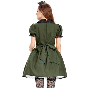 Disfraz de Halloween XJ - Atuendo para Fiesta de Cosplay - Sirvienta <span class=keywords><strong>del</strong></span> <span class=keywords><strong>Castillo</strong></span> Malvada Verde Retro con Medias - Product Image 2