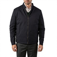 Blouson Bomber Homme Col Montant Zippé Couleur Unie Coupe-Vent Léger Tissé Fin Vêtement d'Extérieur Automne Style Smart Casual