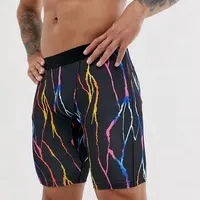 Muscle fit männer laufhose in kurze länge compression enge shorts in schwarz