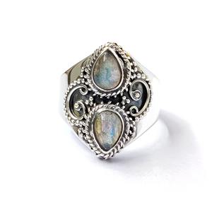 Bague en labradorite, argent sterling 925, bague en pierre précieuse, labradorite, collection artisanale, bagues fines, bijoux en argent, prix de gros - Product Image 1