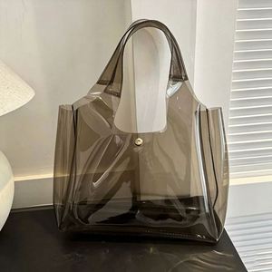 Custom Jelly Pvc <b>Tote</b> Transparent Vest Soft <b>Plastic</b> Handbag for Shopping Gift Packaging Reusable Bag - Product Image 3