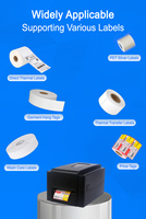 Thermo Thermique Printer Label Satin Transfer panas komersial untuk tag pengiriman pada kain tersedia