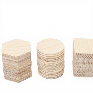 Eco-Friendly Unfinished Pine Bamboo Wood Coasters 4-Inch Round Blank Wooden for DIY Wood Base Crafts <b>Table</b> <b>Mat</b> Wedding Pad - Product Image 3