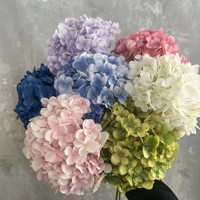 Fleur artificielle en soie d'hortensia rose de 20 cm de diamètre, vente en gros de fleurs artificielles Dalian Chermy pour mariage