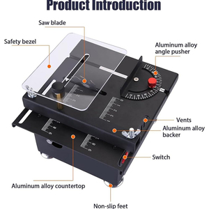 100W Petite <span class=keywords><strong>mini</strong></span> <span class=keywords><strong>scie</strong></span> à <span class=keywords><strong>table</strong></span> portable Coupeur électrique multifonctionnel pour le travail du bois pour les applications de bricolage Conception de bureau à glissière - Product Image 3