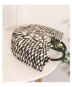 กระเป๋าโท้ทสไตล์โบฮีเมียนวินเทจสำหรับผู้หญิง กระเป๋าชายหาดทำมือจากวัสดุสาน พร้อมโลโก้สั่งทำ สำหรับวันหยุดฤดูร้อนที่ฮาวาย - Product Image 6