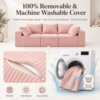 Canapé modulaire en forme de L moderne, tissu lavable, canapé nuage, mousse compressée haute densité, canapé-lit pour salon, idéal pour appartement