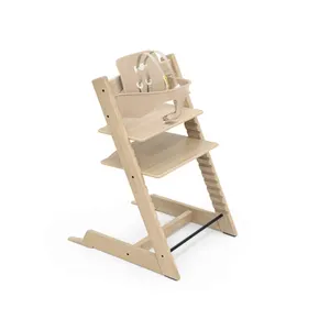 Hochstuhl Eiche Natural-verstellbarer Cabrio-Stuhl für Kleinkinder, Kinder und Erwachsene-Inklusive Babyset mit abnehmbarer Harne
