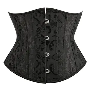 Corset gothique sous le buste Bustier taille courte gaine d'entraînement à lacets femmes amincissant Corselet ceintures