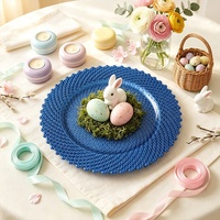 Assiettes de présentation rondes en plastique perlé réutilisables, décoratives et gaufrées, pour mariages, événements, hôtels et dîners