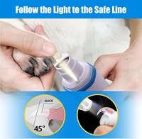 Lime à ongles pour chien multifonction rechargeable améliorée, silencieuse, avec lumière LED, faible bruit, 3 ports, professionnelle et tendance