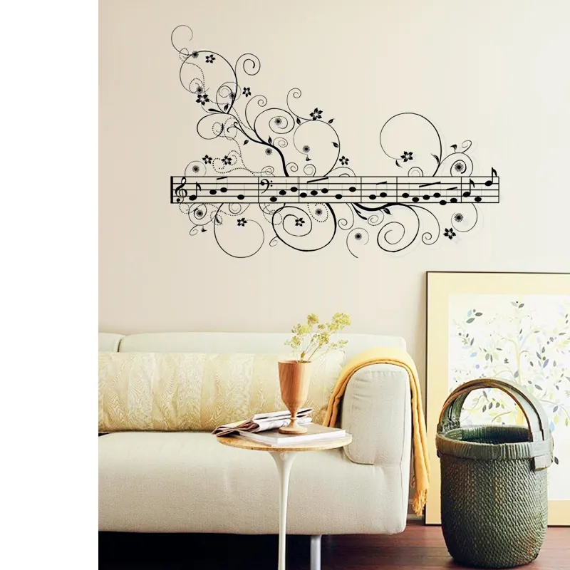 Musical Note Score Wall Sticker for Kids Room Decoration DIY PVC Music