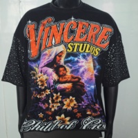 T-shirt personnalisé vintage délavé à l'acide, motif graphique, coupe ample et épaisse, pour homme - Fabricant
