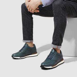 รองเท้าผ้าใบหนังแท้ระบายอากาศได้ดีสำหรับผู้ชายรองเท้าผ้าใบแบบลำลองรองเท้ากีฬาปรับความสูงได้7ซม. สำหรับฤดูร้อน - Product Image 6