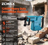 ZCMAX 11E Schwerlast-Abbruchhammer 1240W Sechskant-Schaft 1800BPM Elektrischer Meißelhammer für Beton- und Steinbrechen
