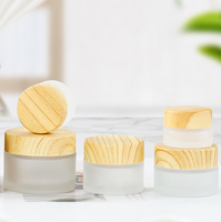 Pot en verre vide pour crème visage et maquillage, 30 ml (1 oz), 50 ml (2 oz), pot rond givré pour cosmétiques avec couvercle à vis