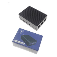 Caja de refrigeración Raspberry Pi 4B, carcasa metálica para placa base Raspberry Pi 4 de 4.ª generación, carcasa protectora de aleación de aluminio