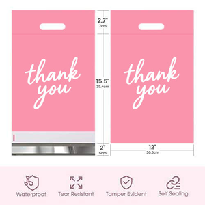 Bolsas de correo de polietileno impermeables de mensajería reciclables coloridas industriales con asa para entrega - Product Image 2