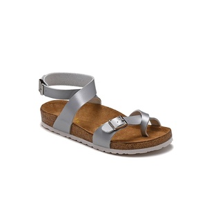 <span class=keywords><strong>Sandalias</strong></span> Yara con Correa de Tobillo, de Cuero de Ante, Estilo Bknstk, Plantilla Anatómica de Corcho con Soporte de Arco, <span class=keywords><strong>Sandalias</strong></span> Bio, Nueva Llegada - Product Image 1