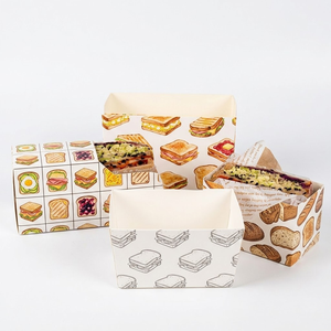 Scatola per Sandwich Personalizzata <span class=keywords><strong>con</strong></span> Stampa |   Confezioni Alimentari Monouso Quadrate per Sandwich, Patatine Fritte, Uova e Hamburger - Product Image 4