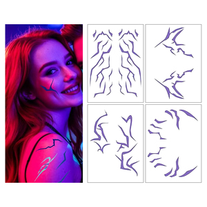 Adesivi per <span class=keywords><strong>Tatuaggi</strong></span> Temporanei Shinein, Effetto Olografico, Simboli Cyberpunk, Iridescenti, <span class=keywords><strong>Arcobaleno</strong></span>, per Cosplay e Makeup - Product Image 2