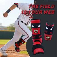 Équipement de protection de baseball QLEAN en gros avec logo personnalisable, matériau PU, ensemble de protection des coudes et des jambes noir
