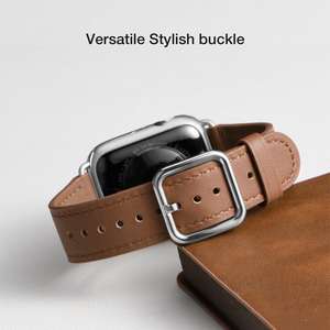 Tali Jam Tangan Lionorm Unik Bahan Kulit Asli 40-49mm, Tali Pengganti untuk IWatch Seri 10 9 8 7 6 5 4 3 <span class=keywords><strong>2</strong></span> 1 SE Ultra - Product Image 2