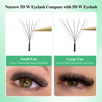 Extensions de cils NAGARAKU Narrow 5D en forme de W, volume intense, bouquets pré-faits, cils super doux, pleins et denses