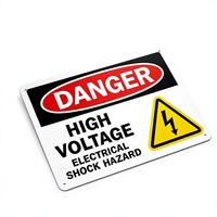Panneau d'avertissement haute tension en aluminium personnalisé de haute qualité, signalisation de danger de choc électrique, panneau de sécurité industriel, panneau de précaution