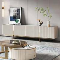 Meuble TV en bois élégant, combinaison table basse, design de panneau, style nordique moderne, rangement, chambre à coucher, entrée, salon