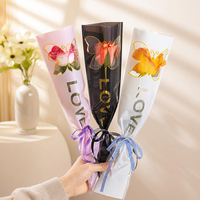 Sacs en OPP transparents pour bouquets de fleurs, sacs d'emballage pour fleurs, sacs cadeaux, fournitures de fleuristes personnalisées à bas prix, vente en gros