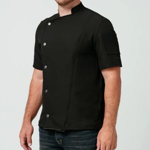 Chaqueta de cocina de chef maestro personalizada, uniforme de manga corta de chef de diseñador, uniforme de restaurante, ropa de cocina - Product Image 2