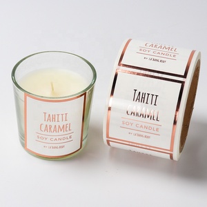 Etiquetas adhesivas de vinilo con impresión personalizada para velas, pegatinas de advertencia con logo de artículos dañinos - Product Image 1