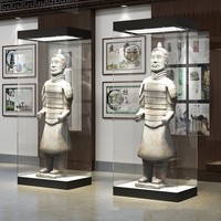 Vitrine de musée moderne en verre avec éclairage LED, vitrine rectangulaire pour l'exposition d'objets et de reliques