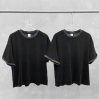 T-shirt court en coton pur de marque OEM, style streetwear américain, motif flocon de neige contrastant, camouflage